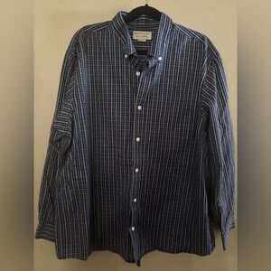 Duluth Trading Co Navy Plaid Button Down Shirt